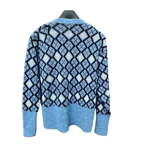 Vintage McGregor Shelton Gyle X-VEE Pullover V Neck Blue Wool Sweater Size L NWT - Picture 8 of 12